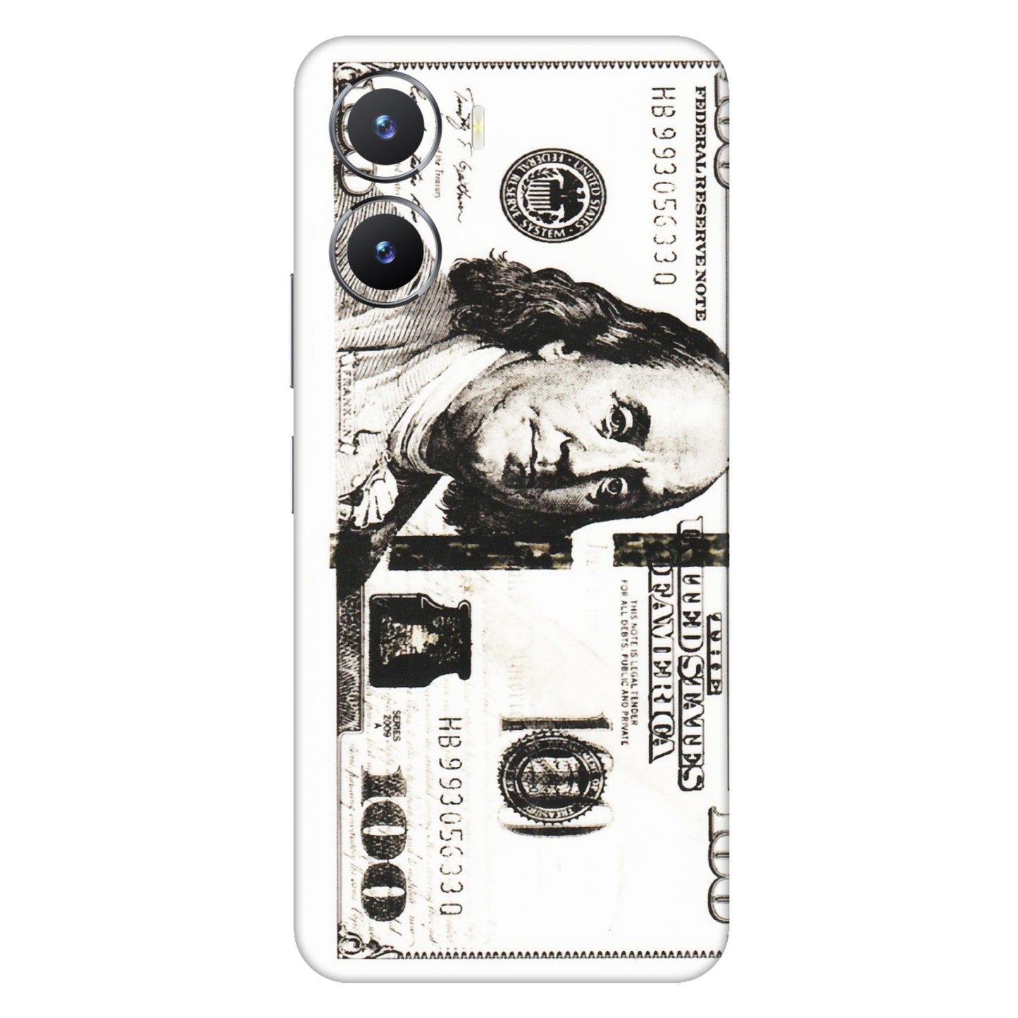 VIVO Z/V/X/T/U/S Series Phone Skins (All Models) - 100 Dollar Currency - Transparent Finish (T-01) Vivo T2 X (5G)