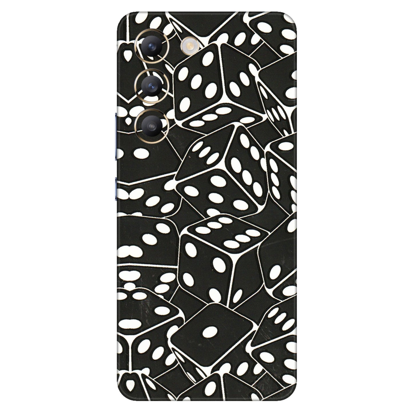 VIVO Z/V/X/T/U/S Series Phone Skins (All Models) - Big Black Dices - 3D Embossed Finish (L-106) Vivo T3 (5G)