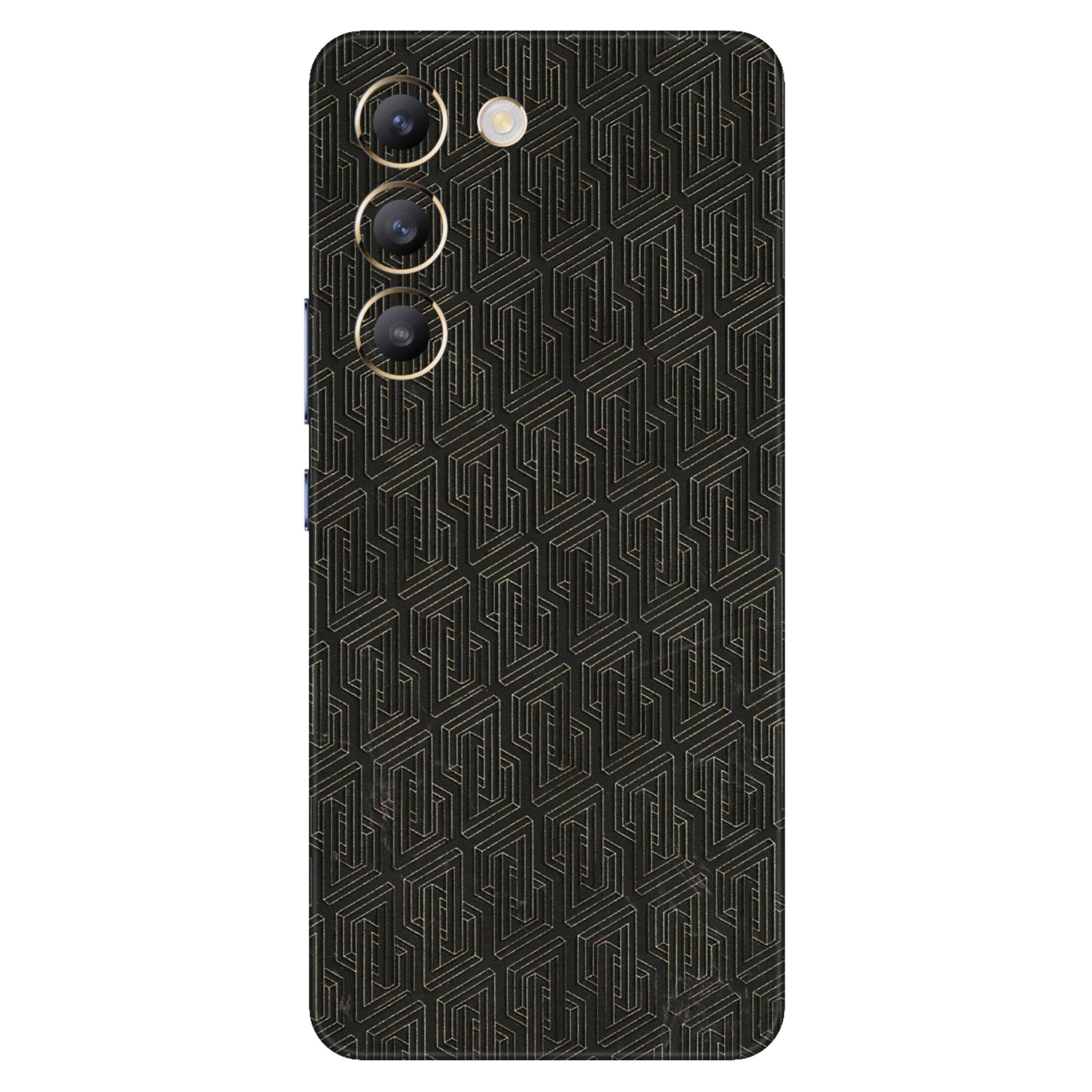 VIVO Z/V/X/T/U/S Series Phone Skins (All Models) - Black Abstract Pattern - 3D Embossed Finish (L-117) Vivo T3 (5G)