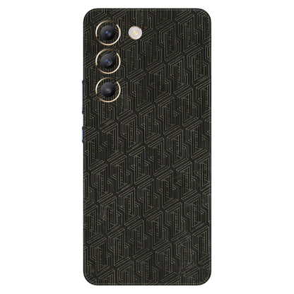 VIVO Z/V/X/T/U/S Series Phone Skins (All Models) - Black Abstract Pattern - 3D Embossed Finish (L-117) Vivo T3 (5G)