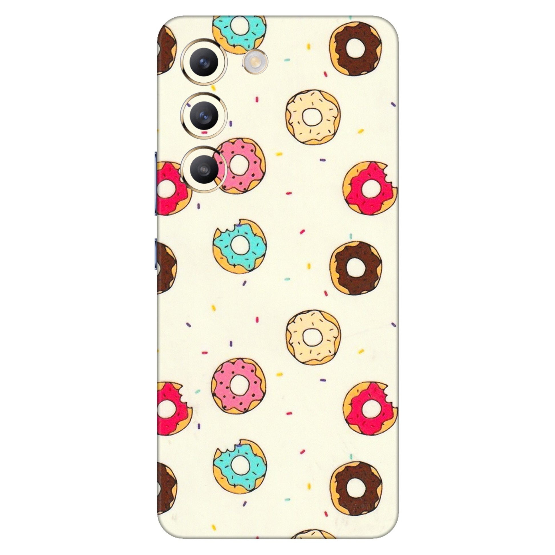 VIVO Z/V/X/T/U/S Series Phone Skins (All Models) - Mini Donuts Doodle Art - 3D Embossed Finish (L-122) Vivo T3 (5G)