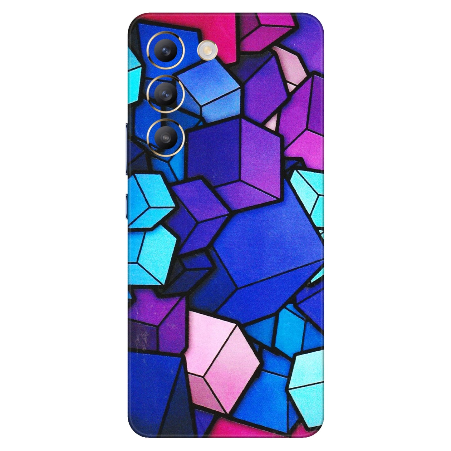 VIVO Z/V/X/T/U/S Series Phone Skins (All Models) - Cube Doodle - 3D Embossed Finish (L-141) Vivo T3 (5G)