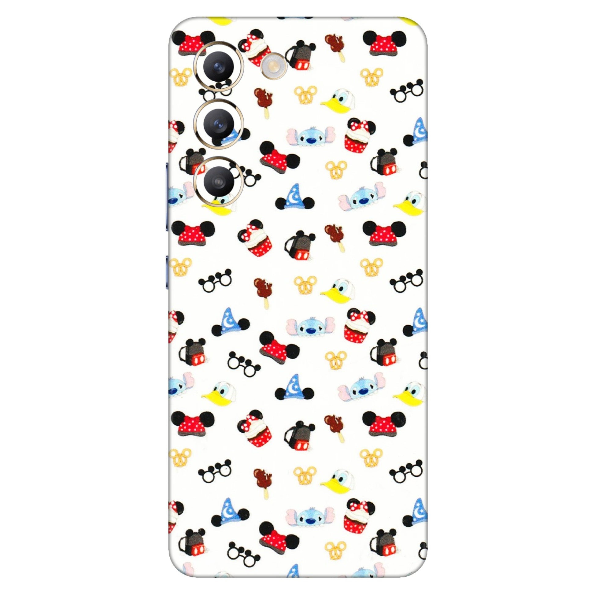 VIVO Z/V/X/T/U/S Series Phone Skins (All Models) - Minnie Mouse & Donald Doodles s - 3D Embossed Finish (L-194) Vivo T3 (5G)