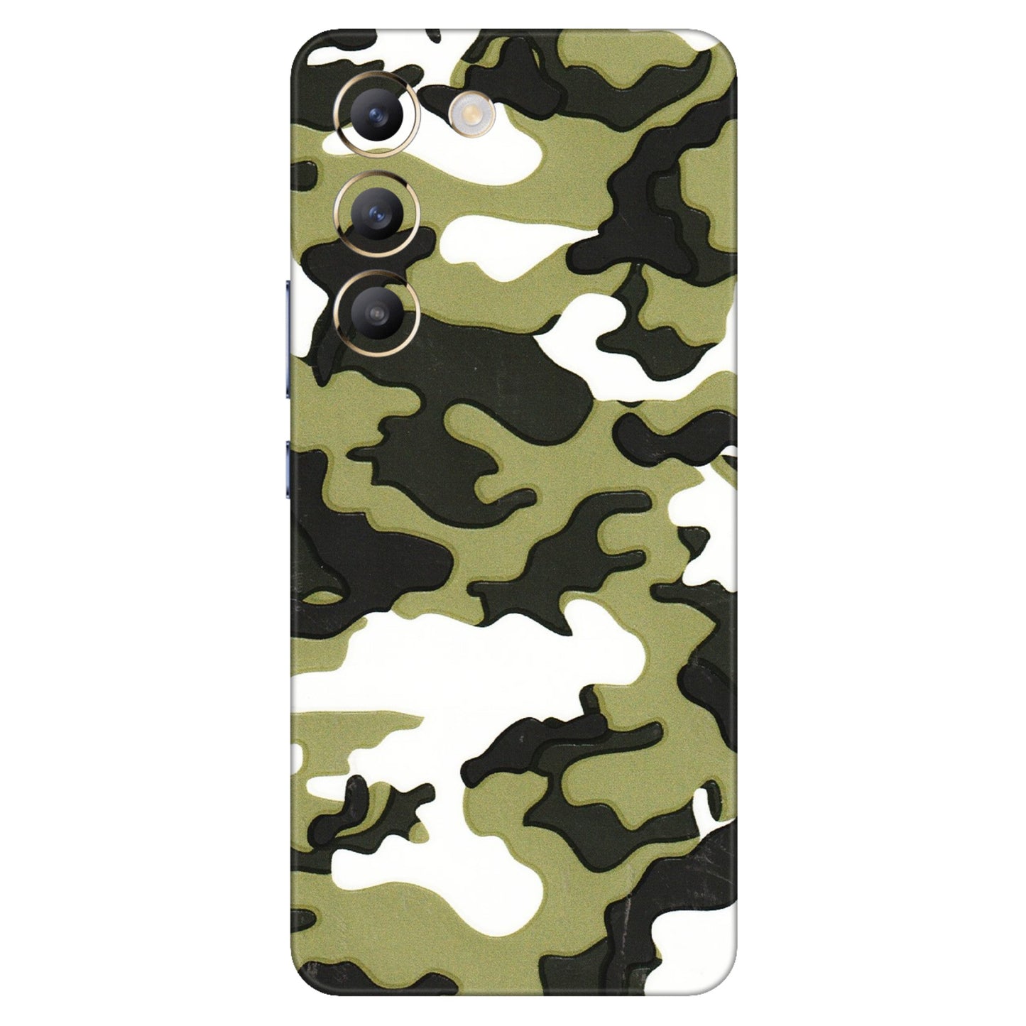 VIVO Z/V/X/T/U/S Series Phone Skins (All Models) - Camouflages White And Green - 3D Embossed Finish (L-243) Vivo T3 (5G)