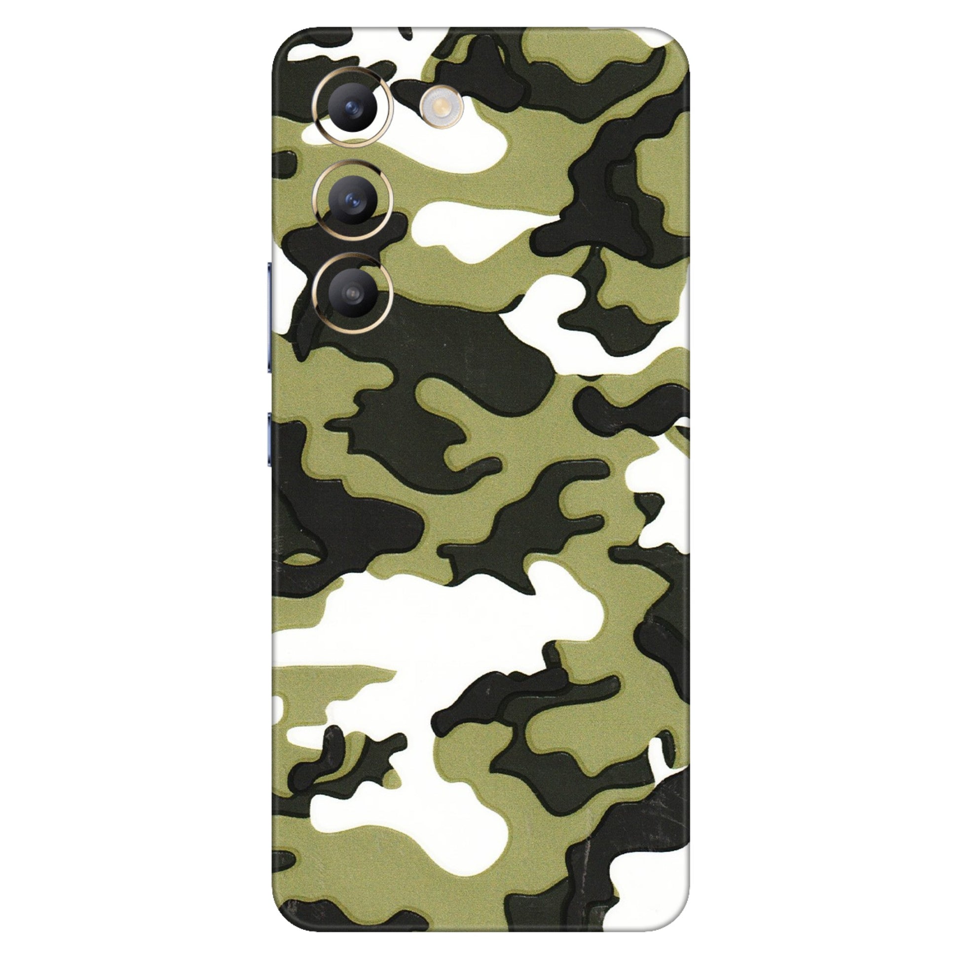 VIVO Z/V/X/T/U/S Series Phone Skins (All Models) - Camouflages White And Green - 3D Embossed Finish (L-243) Vivo T3 (5G)