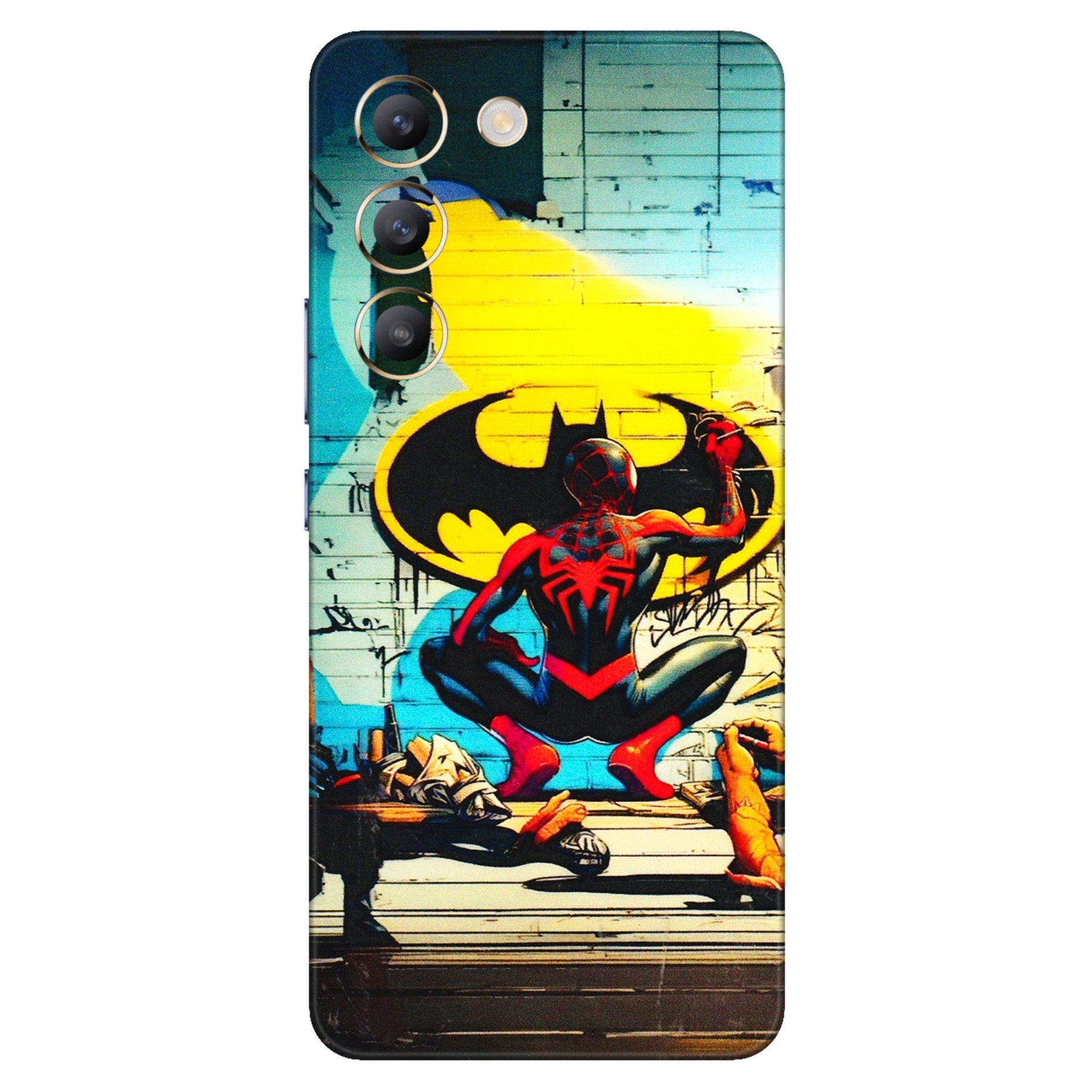 VIVO Z/V/X/T/U/S Series Phone Skins (All Models) - New Spiderman Bat Logo - 3D Embossed Finish (L-309) Vivo T3 (5G)