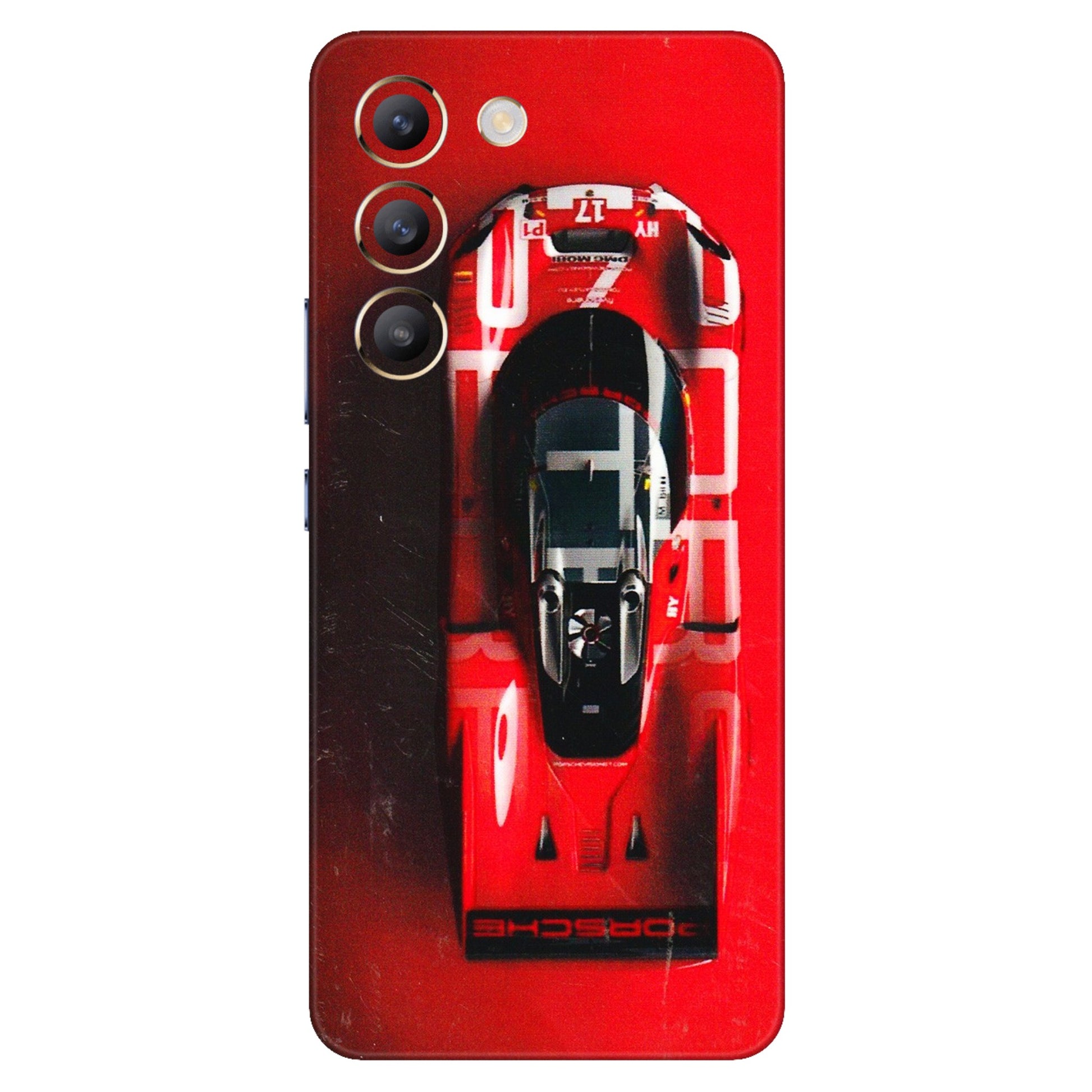 VIVO Z/V/X/T/U/S Series Phone Skins (All Models) - Red Porsche Car Logo - 3D Embossed Finish (L-315) Vivo T3 (5G)