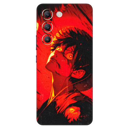 VIVO Z/V/X/T/U/S Series Phone Skins (All Models) - D.Luffy Power Up One Piece Anime - 3D Embossed Finish (L-326) Vivo T3 (5G)