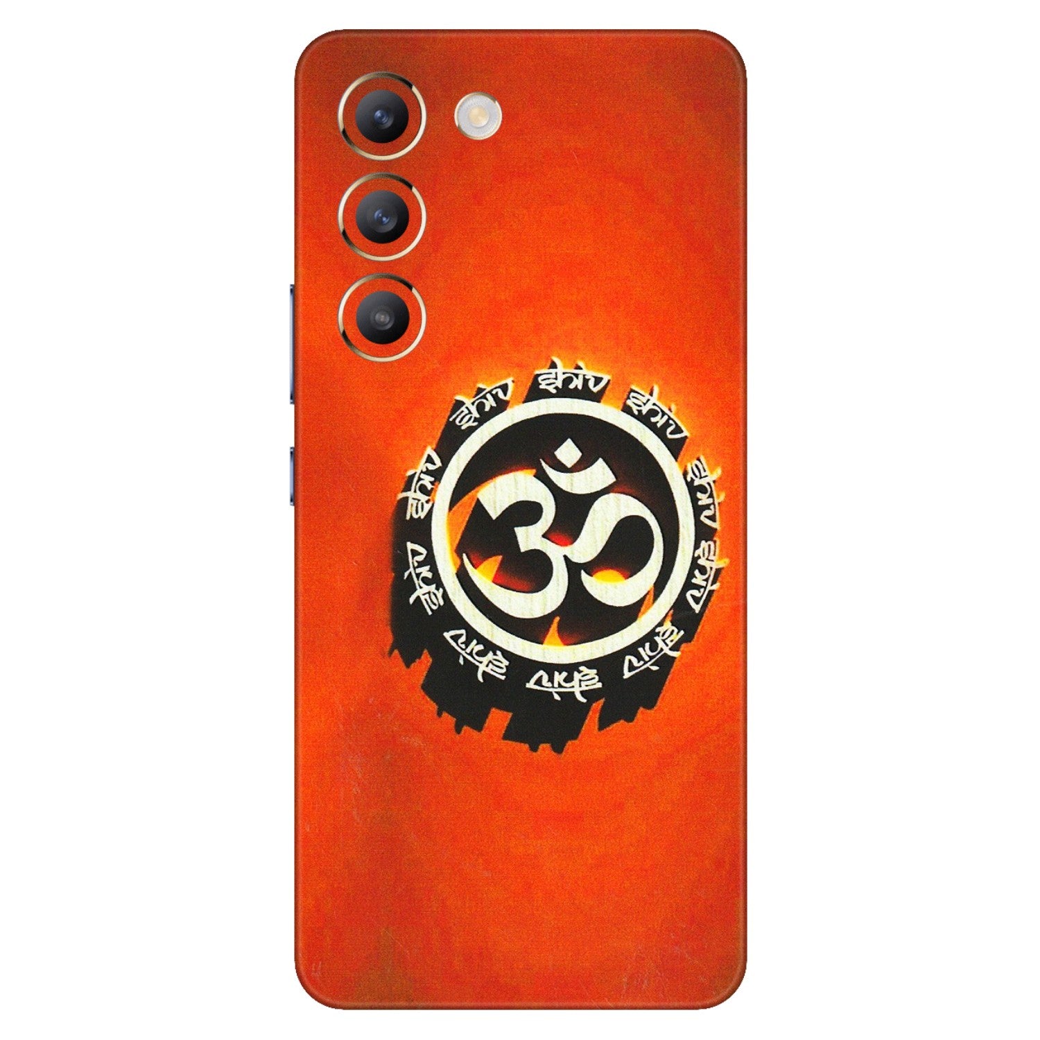 VIVO Z/V/X/T/U/S Series Phone Skins (All Models) - Aum Shiv Orange - 3D Embossed Finish (L-32) Vivo T3 (5G)