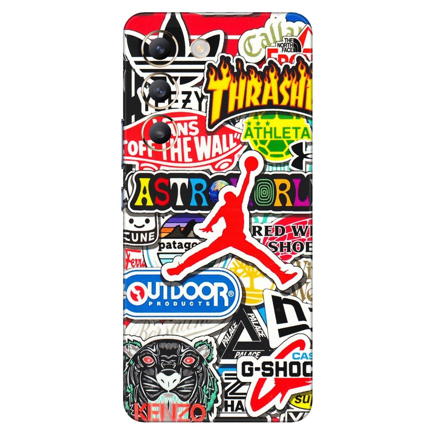 VIVO Z/V/X/T/U/S Series Phone Skins (All Models) - Multi Brands Sticker Graffiti - 3D Embossed Finish (L-37) Vivo T3 (5G)