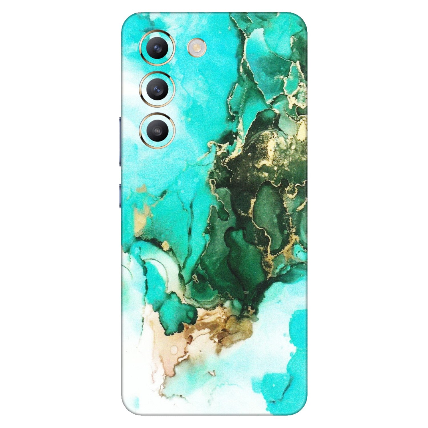 VIVO Z/V/X/T/U/S Series Phone Skins (All Models) - The Blue Gold Marble - Matte Finish (M-124) Vivo T3 (5G)