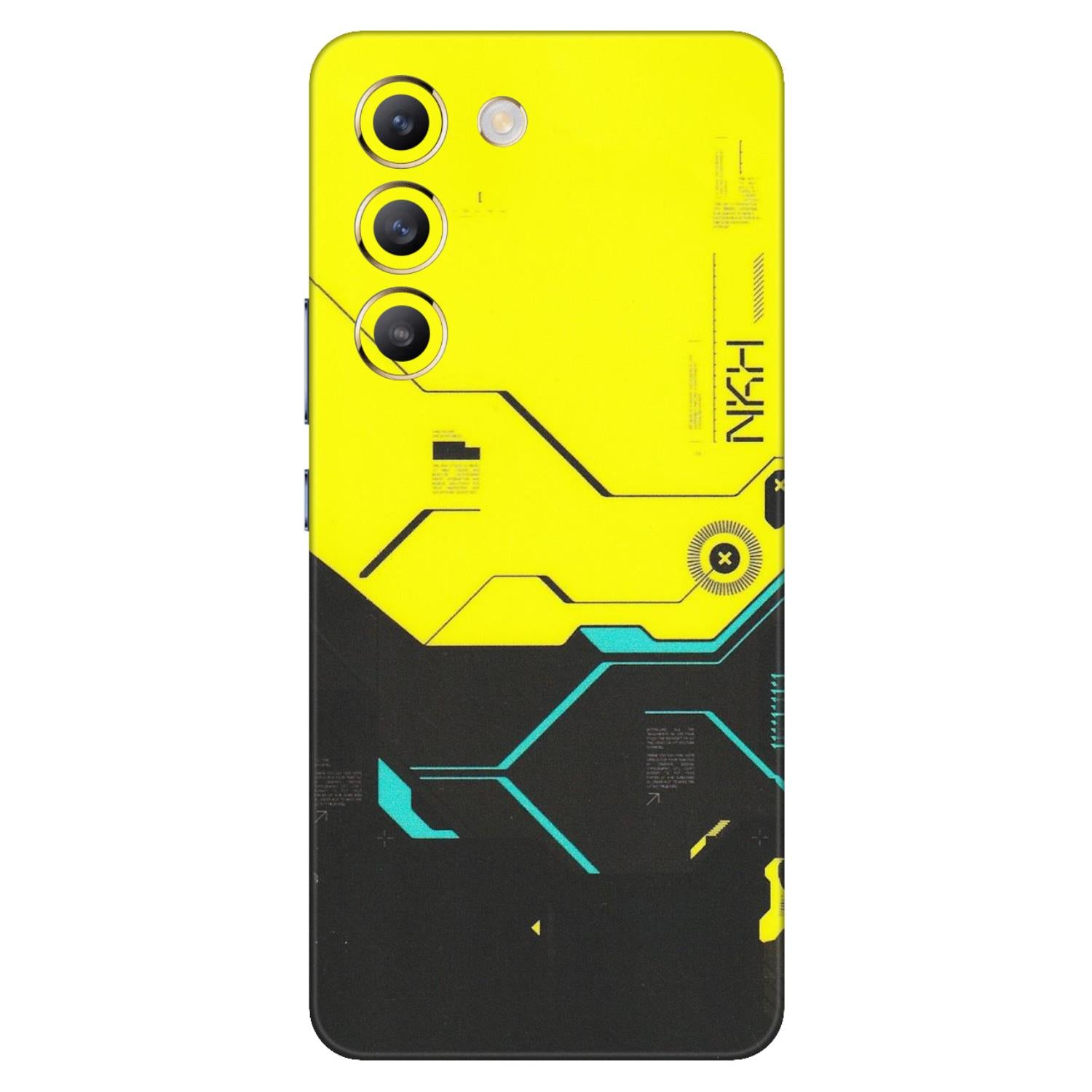 VIVO Z/V/X/T/U/S Series Phone Skins (All Models) - Black Yellow Technica - Matte Finish (M-53) Vivo T3 (5G)