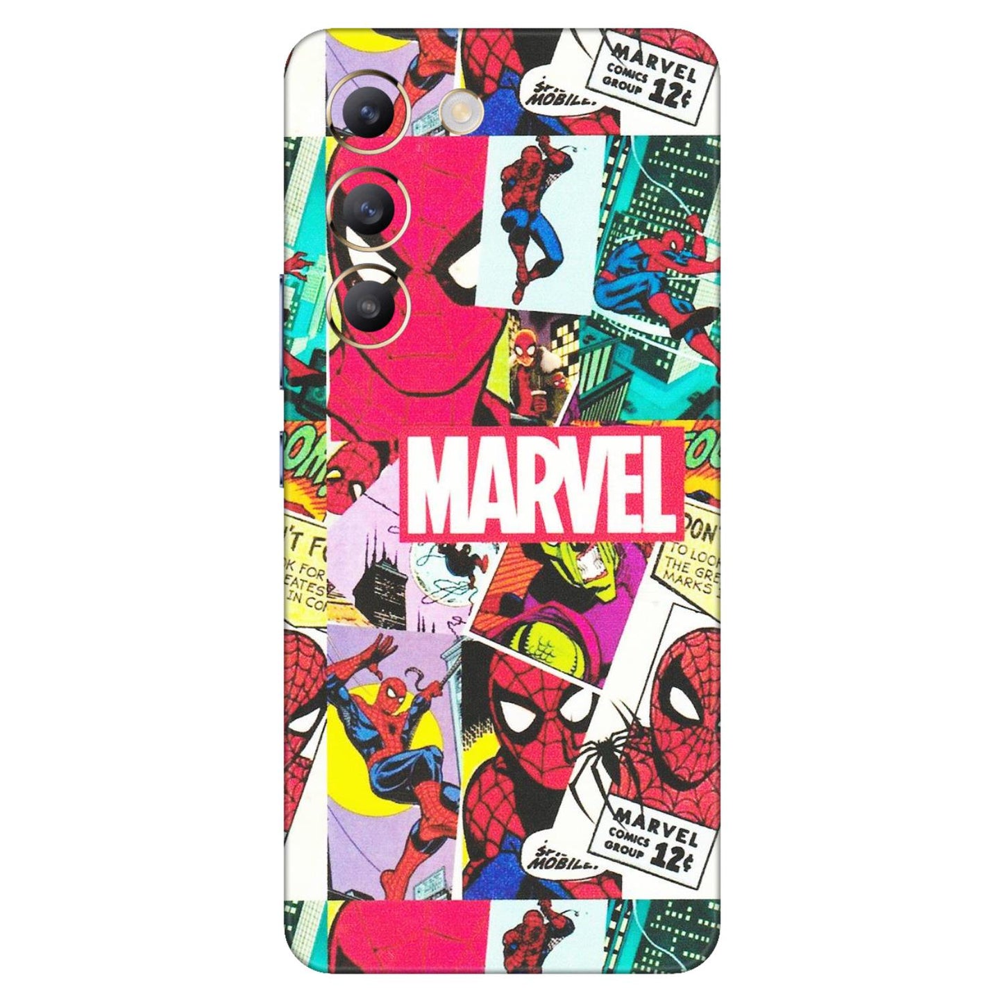 VIVO Z/V/X/T/U/S Series Phone Skins (All Models) - Marvel Comic Spiderman Grafitti - Matte Finish (M-72) Vivo T3 (5G)