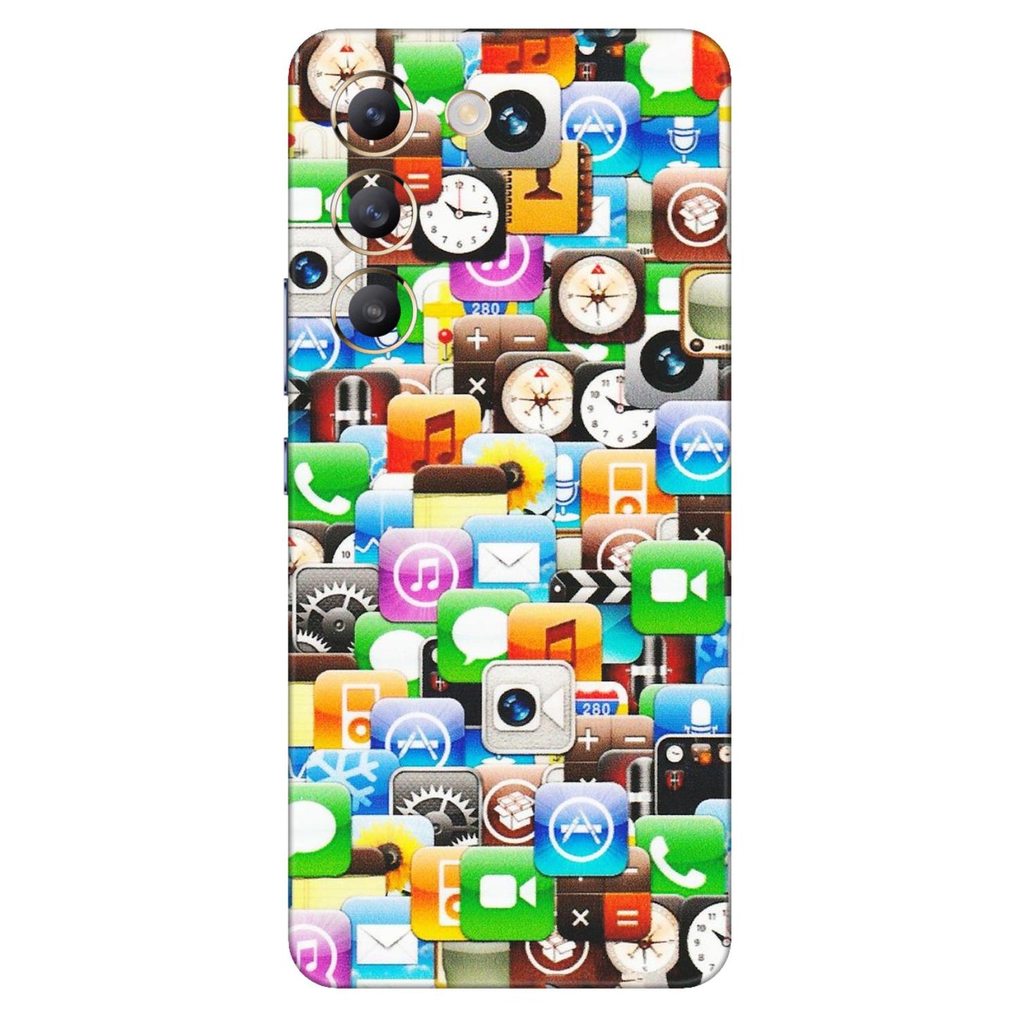 VIVO Z/V/X/T/U/S Series Phone Skins (All Models) - All Apple Icons - Matte Finish (M-93) Vivo T3 (5G)