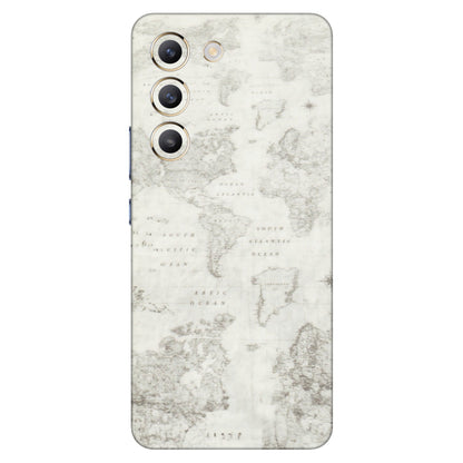 VIVO Z/V/X/T/U/S Series Phone Skins (All Models) - World Travel Map - Transparent Finish (T-04) Vivo T3 (5G)