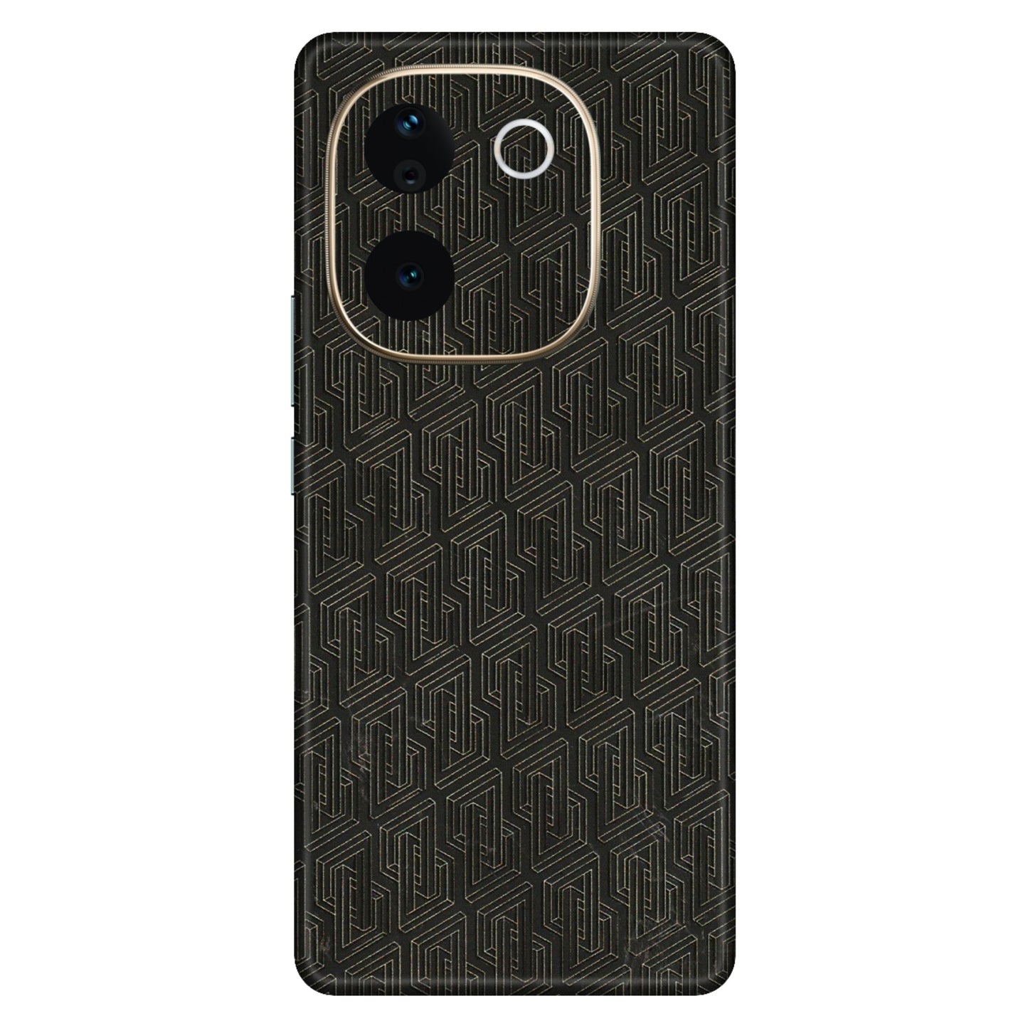 VIVO Z/V/X/T/U/S Series Phone Skins (All Models) - Black Abstract Pattern - 3D Embossed Finish (L-117) Vivo T3 Pro (5G)
