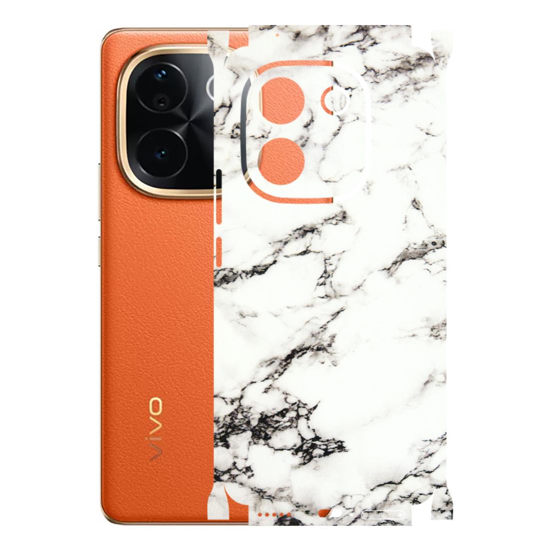 VIVO Z/V/X/T/U/S Series Phone Skins (All Models) - Black and White Marble Texture - 3D Embossed Finish (L-124) Vivo T3 Pro (5G)