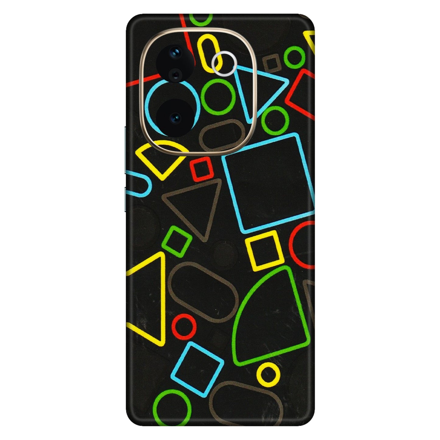 VIVO Z/V/X/T/U/S Series Phone Skins (All Models) - Black Shapes - 3D Embossed Finish (L-131) Vivo T3 Pro (5G)