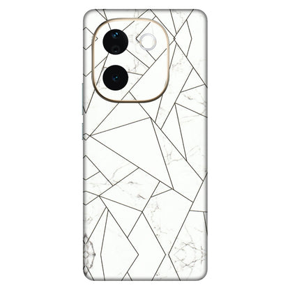 VIVO Z/V/X/T/U/S Series Phone Skins (All Models) - Luxury White Marble Effect - 3D Embossed Finish (L-168) Vivo T3 Pro (5G)