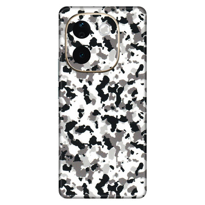 VIVO Z/V/X/T/U/S Series Phone Skins (All Models) - White Black Camouflage - 3D Embossed Finish (L-18) Vivo T3 Pro (5G)