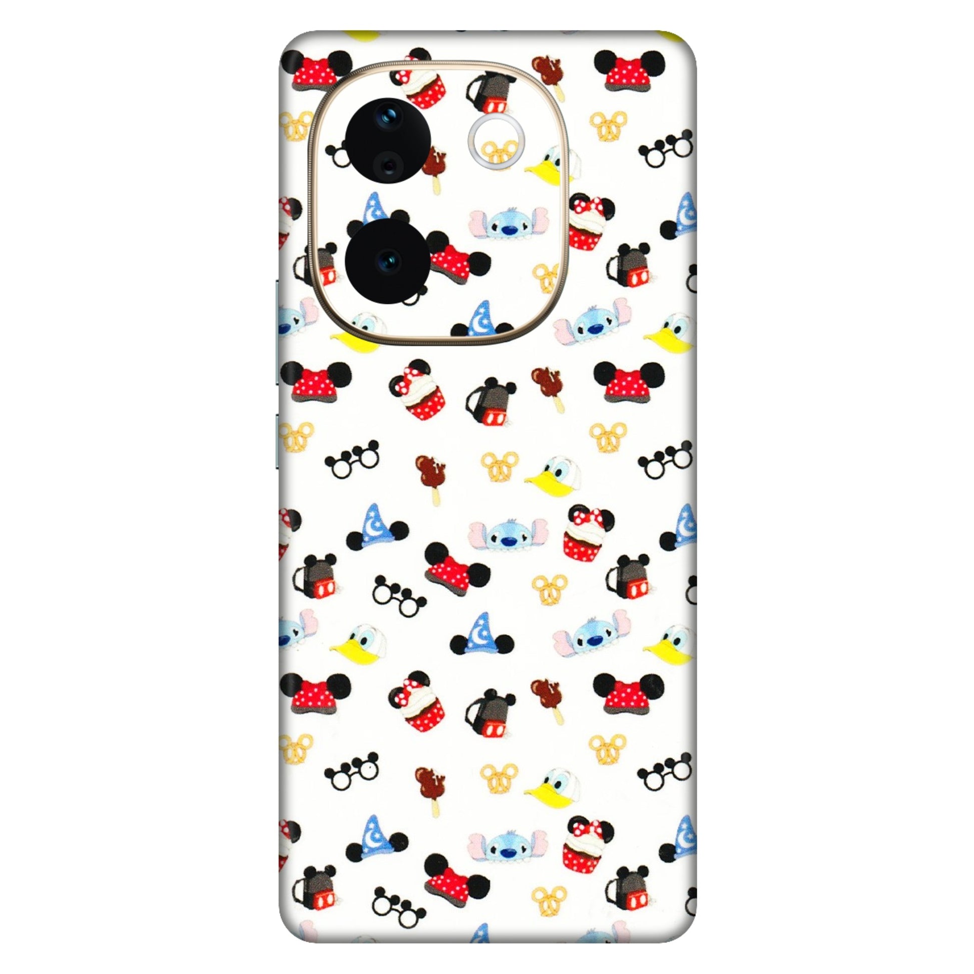 VIVO Z/V/X/T/U/S Series Phone Skins (All Models) - Minnie Mouse & Donald Doodles s - 3D Embossed Finish (L-194) Vivo T3 Pro (5G)
