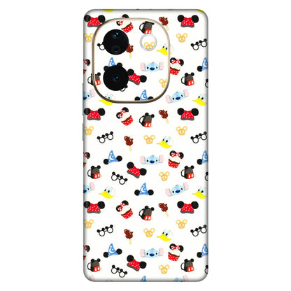 VIVO Z/V/X/T/U/S Series Phone Skins (All Models) - Minnie Mouse & Donald Doodles s - 3D Embossed Finish (L-194) Vivo T3 Pro (5G)