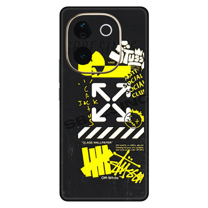 VIVO Z/V/X/T/U/S Series Phone Skins (All Models) - Anti Social Graffiti - 3D Embossed Finish (L-198) Vivo T3 Pro (5G)