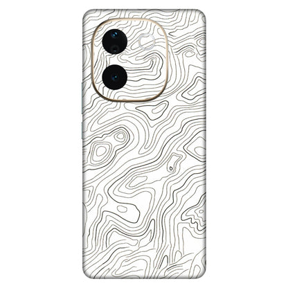 VIVO Z/V/X/T/U/S Series Phone Skins (All Models) - White Black Swirls - 3D Embossed Finish (L-219) Vivo T3 Pro (5G)