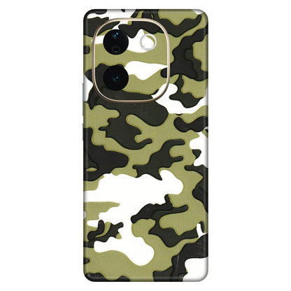VIVO Z/V/X/T/U/S Series Phone Skins (All Models) - Camouflages White And Green - 3D Embossed Finish (L-243) Vivo T3 Pro (5G)