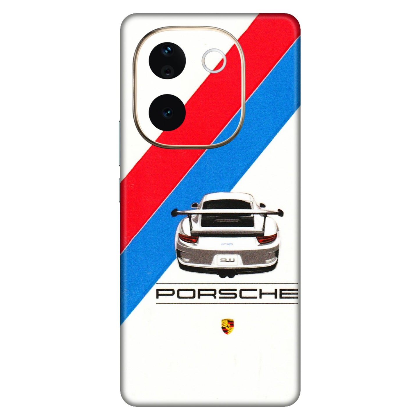 VIVO Z/V/X/T/U/S Series Phone Skins (All Models) - Porche Car Sober Logo - 3D Embossed Finish (L-248) Vivo T3 Pro (5G)