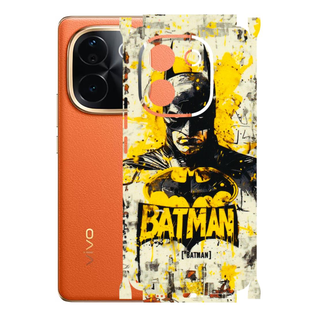 VIVO Z/V/X/T/U/S Series Phone Skins (All Models) - Batman Yellow BT - 3D Embossed Finish (L-304) Vivo T3 Pro (5G)