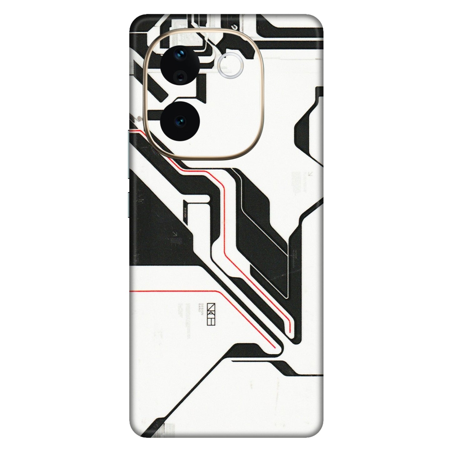 VIVO Z/V/X/T/U/S Series Phone Skins (All Models) - White Techy Logo - 3D Embossed Finish (L-312) Vivo T3 Pro (5G)