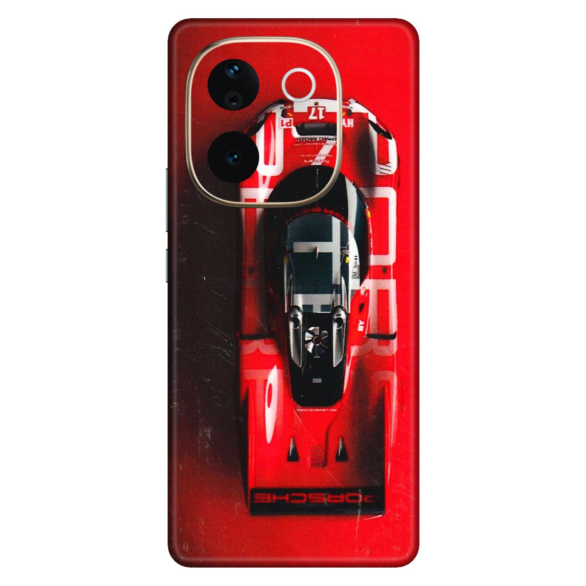 VIVO Z/V/X/T/U/S Series Phone Skins (All Models) - Red Porsche Car Logo - 3D Embossed Finish (L-315) Vivo T3 Pro (5G)