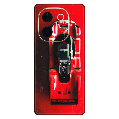 VIVO Z/V/X/T/U/S Series Phone Skins (All Models) - Red Porsche Car Logo - 3D Embossed Finish (L-315) Vivo T3 Pro (5G)