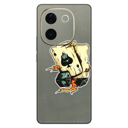 VIVO Z/V/X/T/U/S Series Phone Skins (All Models) - Grey Cards Of Ace - 3D Embossed Finish (L-77) Vivo T3 Pro (5G)