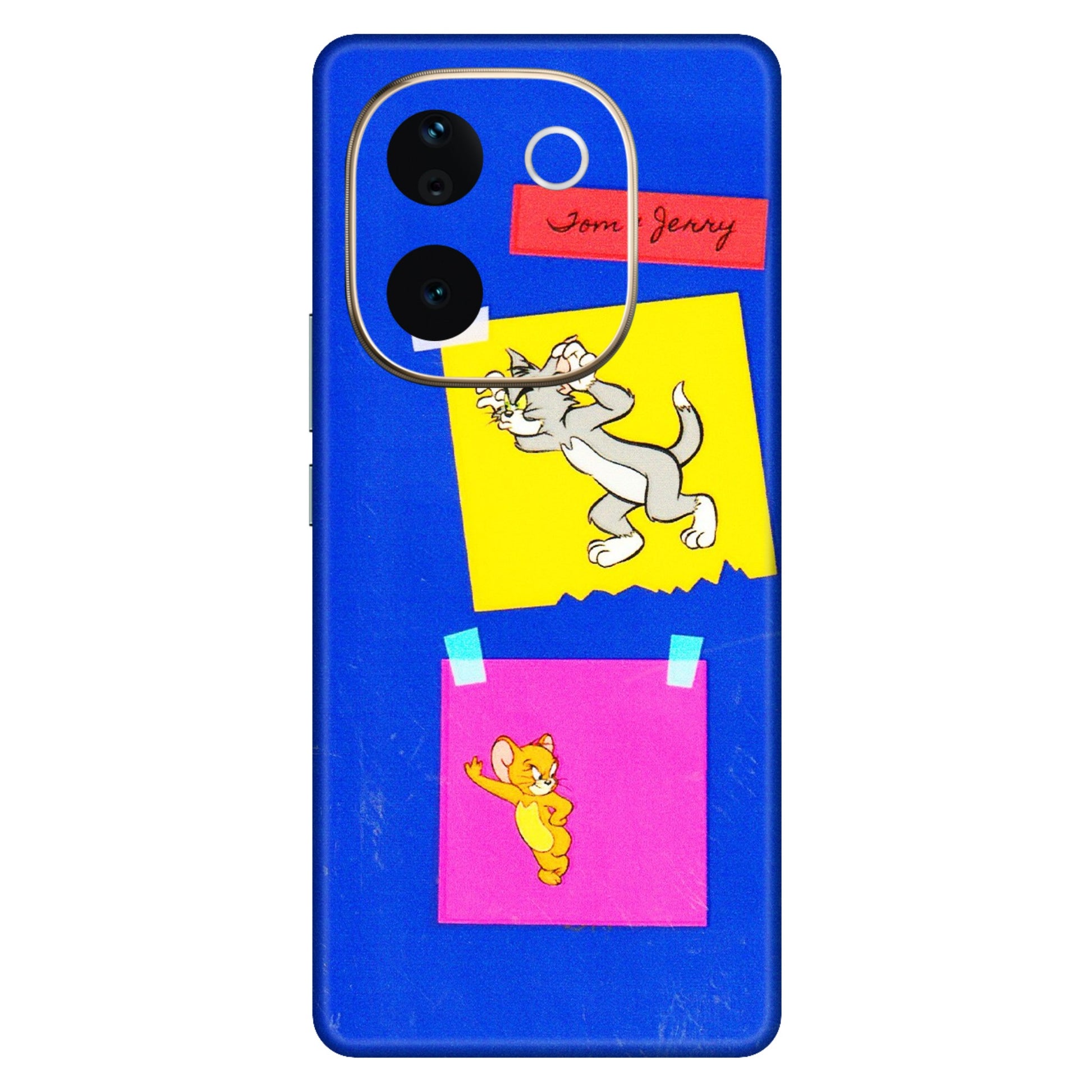 VIVO Z/V/X/T/U/S Series Phone Skins (All Models) - Tom N Jerry Sticky Notes - 3D Embossed Finish (L-88) Vivo T3 Pro (5G)