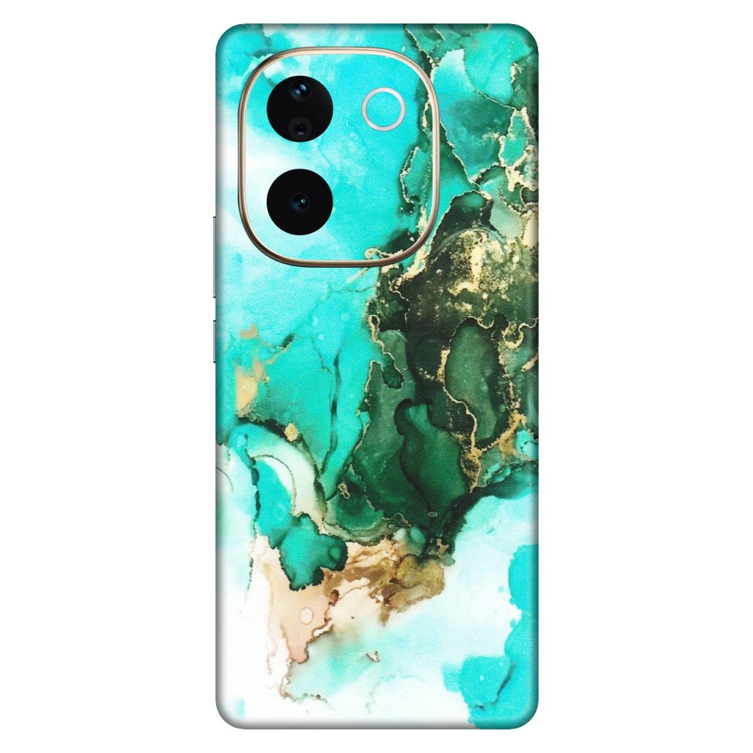 VIVO Z/V/X/T/U/S Series Phone Skins (All Models) - The Blue Gold Marble - Matte Finish (M-124) Vivo T3 Pro (5G)