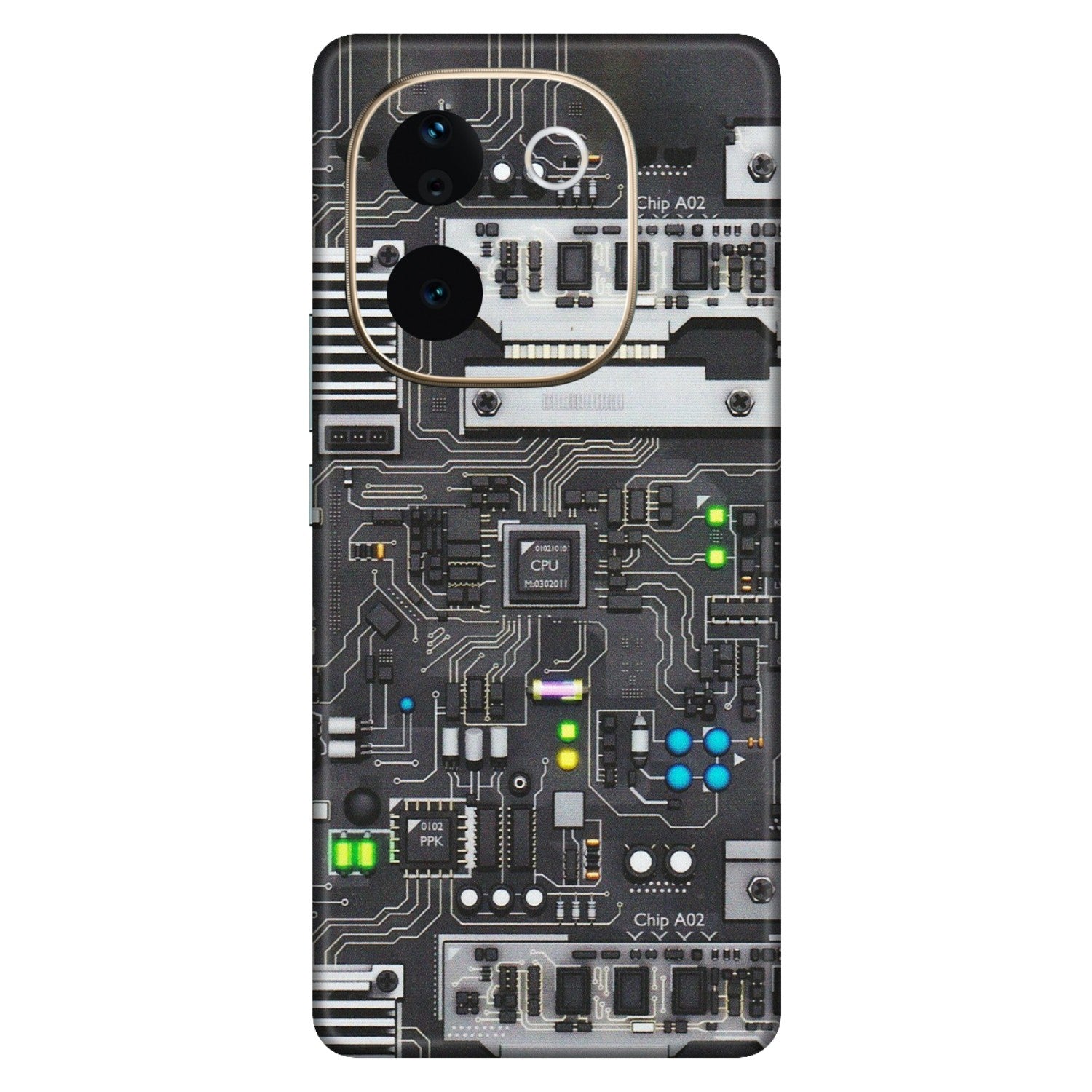 VIVO Z/V/X/T/U/S Series Phone Skins (All Models) - Motherboard Internals - Matte Finish (M-135) Vivo T3 Pro (5G)