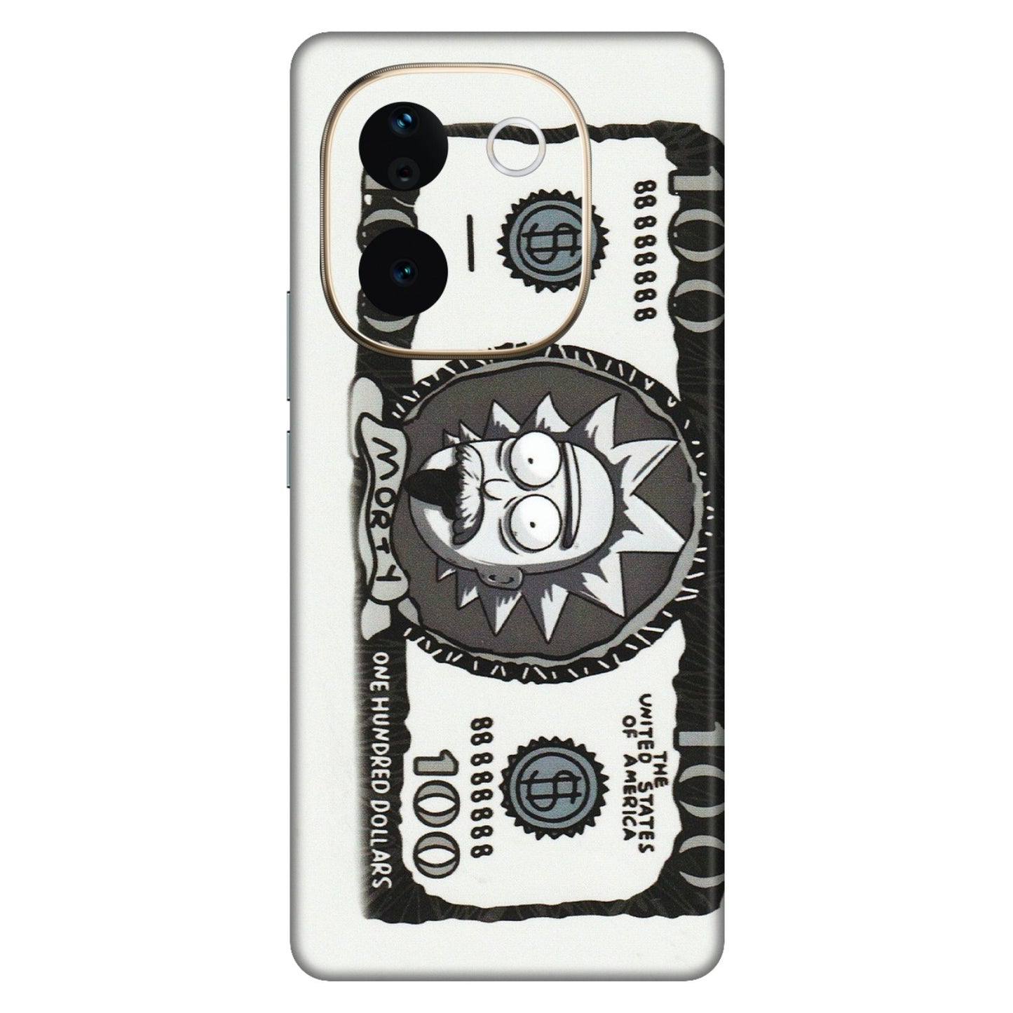 VIVO Z/V/X/T/U/S Series Phone Skins (All Models) - Rick And Morty Hundred Dollar Anime - Matte Finish (M-161) Vivo T3 Pro (5G)