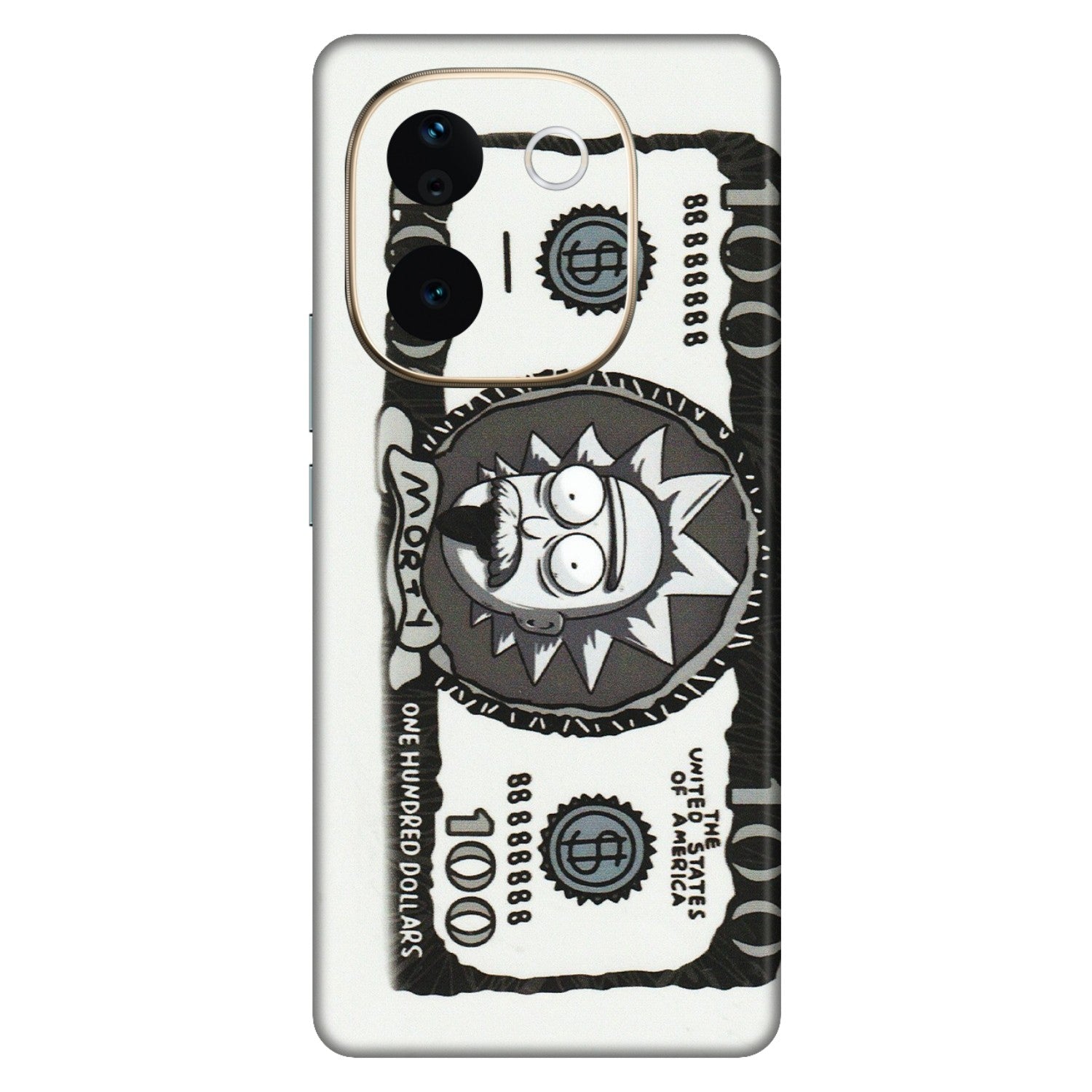 VIVO Z/V/X/T/U/S Series Phone Skins (All Models) - Rick And Morty Hundred Dollar Anime - Matte Finish (M-161) Vivo T3 Pro (5G)