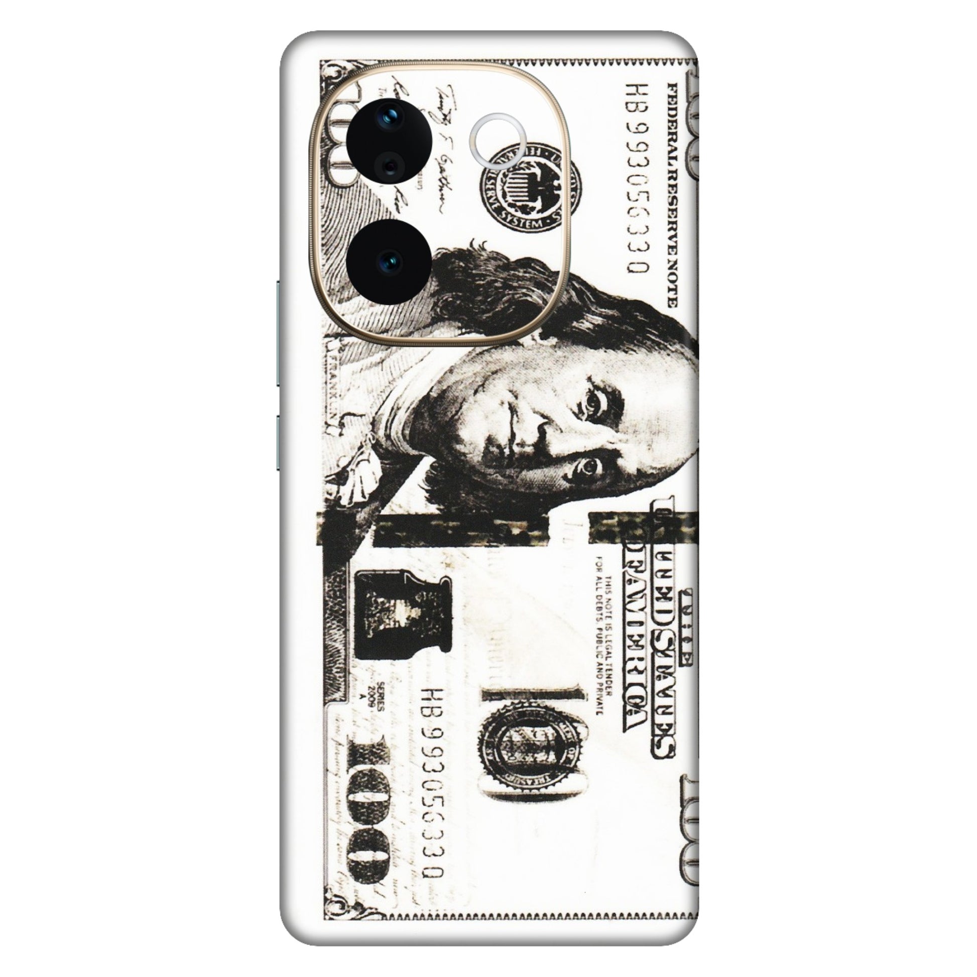 VIVO Z/V/X/T/U/S Series Phone Skins (All Models) - 100 Dollar Currency - Transparent Finish (T-01) Vivo T3 Pro (5G)