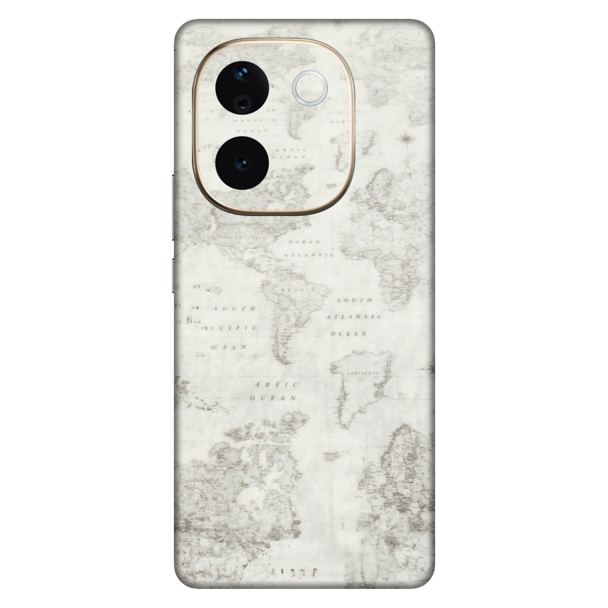 VIVO Z/V/X/T/U/S Series Phone Skins (All Models) - World Travel Map - Transparent Finish (T-04) Vivo T3 Pro (5G)