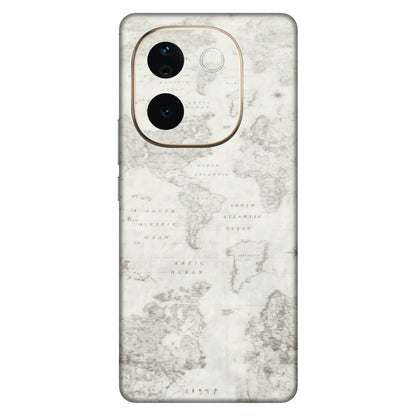 VIVO Z/V/X/T/U/S Series Phone Skins (All Models) - World Travel Map - Transparent Finish (T-04) Vivo T3 Pro (5G)