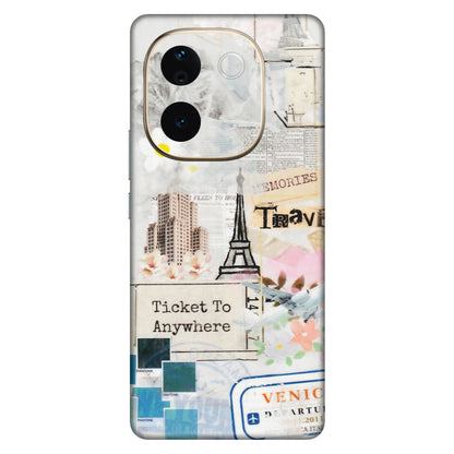 VIVO Z/V/X/T/U/S Series Phone Skins (All Models) - Travel Memories - Transparent Finish (T-09) Vivo T3 Pro (5G)