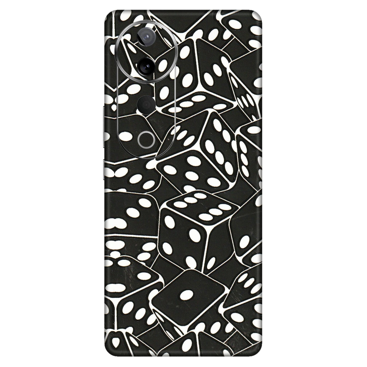 VIVO Z/V/X/T/U/S Series Phone Skins (All Models) - Big Black Dices - 3D Embossed Finish (L-106) Vivo T3 Ultra (5G)