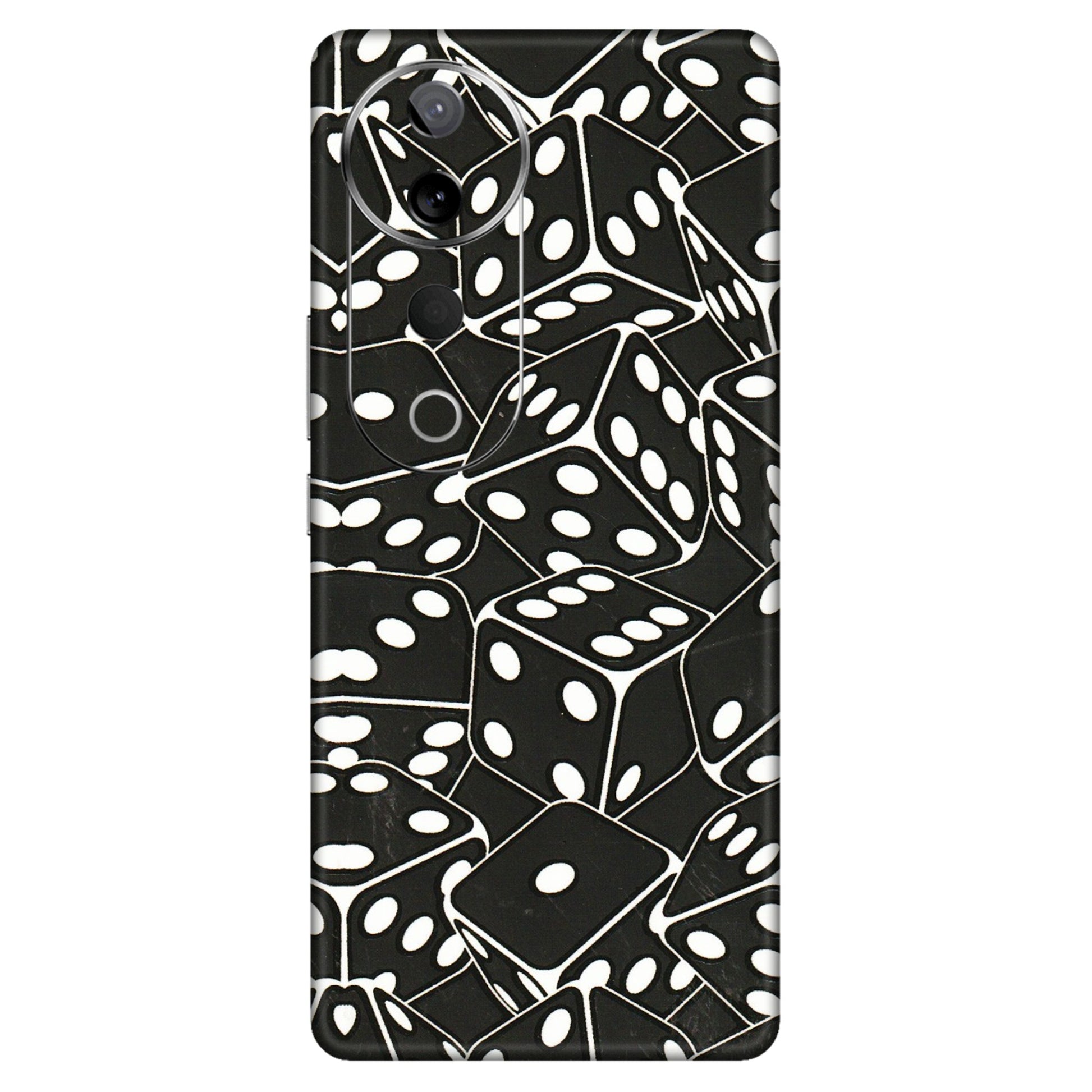 VIVO Z/V/X/T/U/S Series Phone Skins (All Models) - Big Black Dices - 3D Embossed Finish (L-106) Vivo T3 Ultra (5G)
