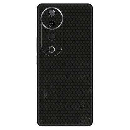 VIVO Z/V/X/T/U/S Series Phone Skins (All Models) - Black honeycomb - 3D Embossed Finish (L-114) Vivo T3 Ultra (5G)