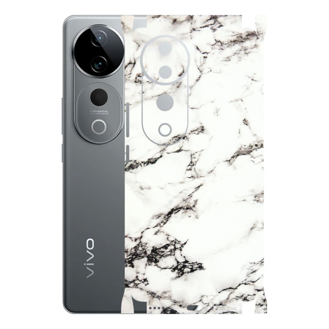 VIVO Z/V/X/T/U/S Series Phone Skins (All Models) - Black and White Marble Texture - 3D Embossed Finish (L-124) Vivo T3 Ultra (5G)