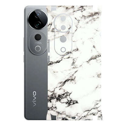 VIVO Z/V/X/T/U/S Series Phone Skins (All Models) - Black and White Marble Texture - 3D Embossed Finish (L-124) Vivo T3 Ultra (5G)