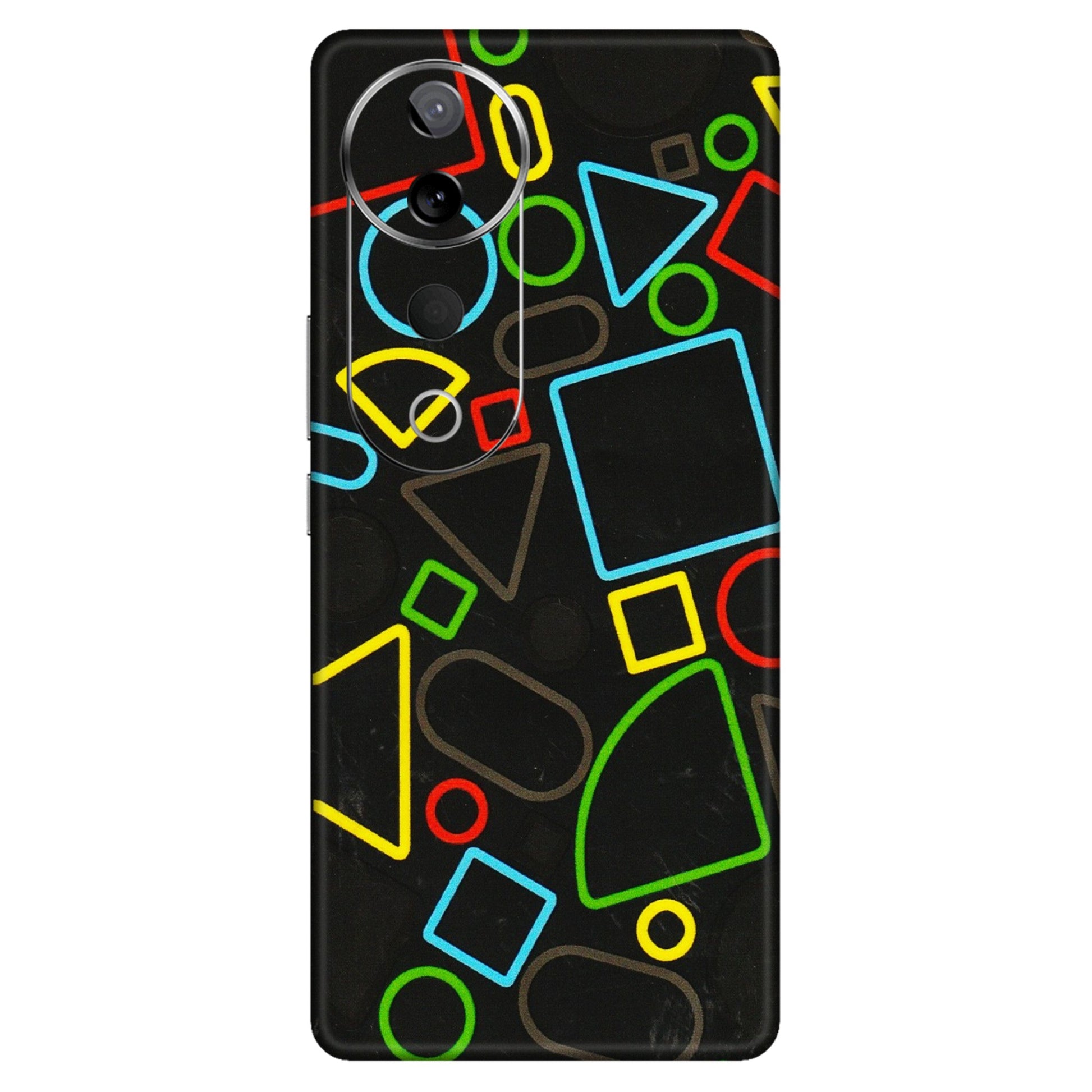 VIVO Z/V/X/T/U/S Series Phone Skins (All Models) - Black Shapes - 3D Embossed Finish (L-131) Vivo T3 Ultra (5G)